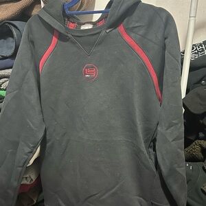 Nike Black and Burgundy Hoodie